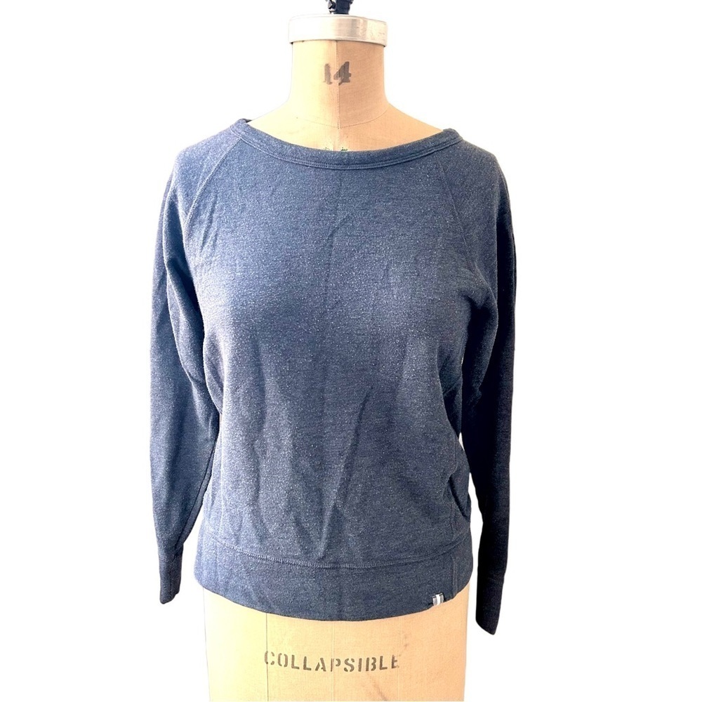 Gap Fit Athletic Raglan Charcoal Gray Raglan Slv Sweatshirt Sz S